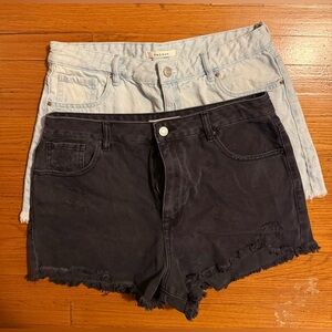 ☀️Bundle of 2 PacSun, Size 31 Ripped Jean Shorts- Light Wash & Black ☀️
